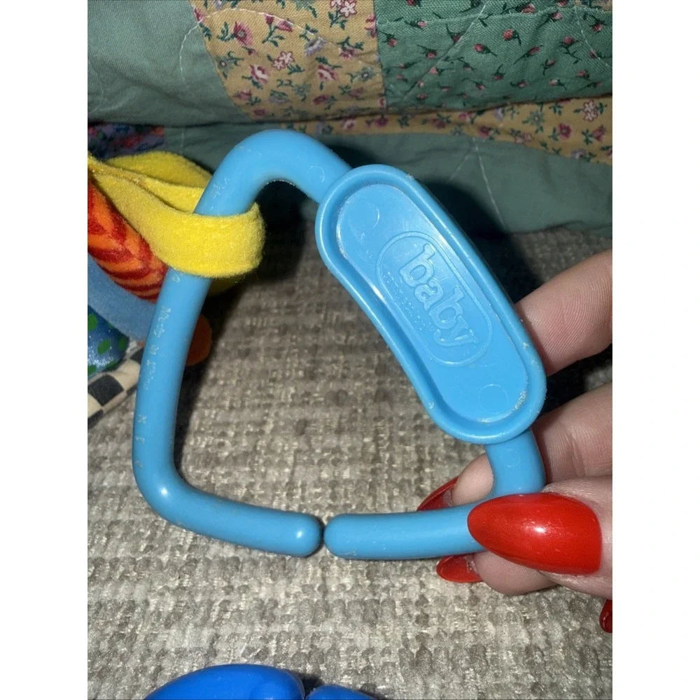Vintage Kids II Plush Rattler Baby Connection Butterfly Bright Colors Chain Link
